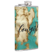 Turquoise bruin crème dierlijk Koeienhuid Western Heupfles (Rechts)