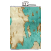 Turquoise bruin crème dierlijk Koeienhuid Western Heupfles (Achterkant)