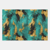 Turquoise bruin crème dierlijk Koeienhuid Western Inpakpapier Vel (Voorkant 3)