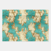 Turquoise bruin crème dierlijk Koeienhuid Western Inpakpapier Vel (Voorkant)