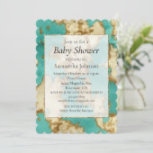 Turquoise bruin crème dierlijk Koeienhuid Western Kaart (Staand voorkant)