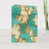 Turquoise bruin crème dierlijk Koeienhuid Western Kaart (Achterkant)