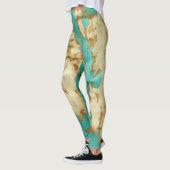 Turquoise bruin crème dierlijk Koeienhuid Western Leggings (Links)