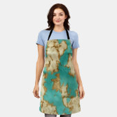 Turquoise bruin crème dierlijk Koeienhuid Western Schort (Gedragen)