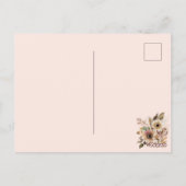 Turquoise Bruin Goud Koeienhuid Deer Antlers Flora Briefkaart (Achterkant)