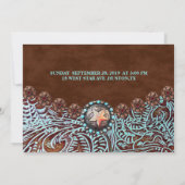 turquoise bruin land western verjaardagsfeestje kaart (Achterkant)