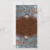 turquoise bruin land westerne bruiloft dank u bedankkaart