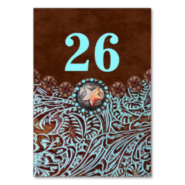 turquoise bruin land westerne huwelijkstafel kaart