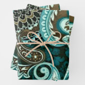 Turquoise Bruin  Paisley 2022 Inpakpapier Vel (In situ)