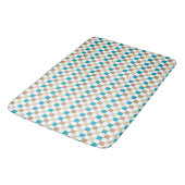 TURQUOISE BRUIN TAN CHECK PATROON BADMAT (Gekanteld)