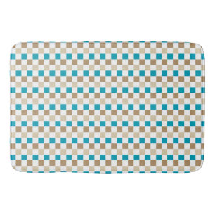 TURQUOISE BRUIN TAN CHECK PATROON BADMAT