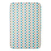 TURQUOISE BRUIN TAN CHECK PATROON BADMAT (Voorkant Verticaal)