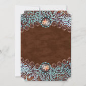 turquoise bruin western land Corporate Party Kaart (Achterkant)