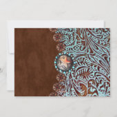 turquoise bruin western land kerstfoto feestdagenkaart (Achterkant)