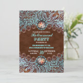 turquoise bruin western land Pensioenpartij Kaart (Staand voorkant)