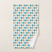 TURQUOISE BRUINE & BRUINE PATRONEN BAD HANDDOEK (Handdoek)