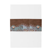 turquoise bruine cowboy country western bruiloft uitnodigingen wikkel (Achterkant Voorbeeld)