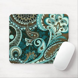 Turquoise Bruine Vintage Paisley Muismat