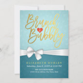 Turquoise Brunch & Bubble Bridal Shower Invitation Kaart (Voorkant)