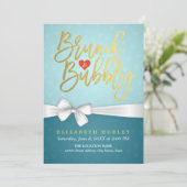 Turquoise Brunch & Bubble Bridal Shower Invitation Kaart (Staand voorkant)