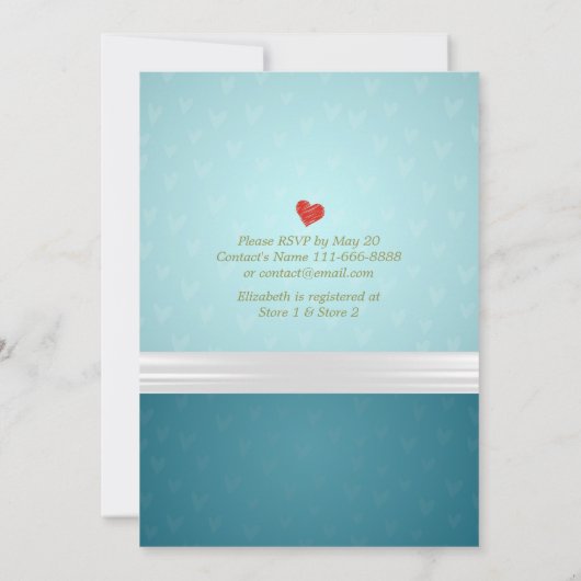 Turquoise Brunch & Bubble Bridal Shower Invitation Kaart (Achterkant)