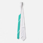 Turquoise Brush Modern White Achtergrond Stropdas (Achterkant)
