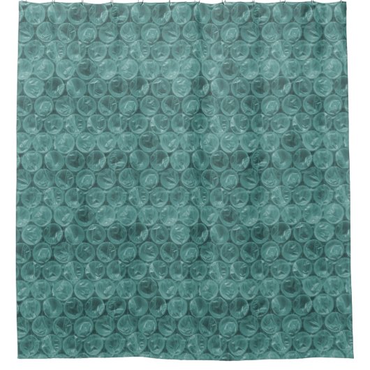 Turquoise bubbelwikkelpatroon douchegordijn (Voorkant)