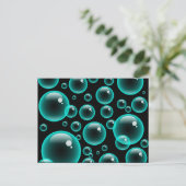 Turquoise Bubbles Briefkaart (Staand voorkant)