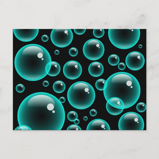 Turquoise Bubbles Briefkaart (Voorkant)