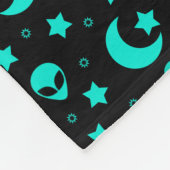 Turquoise buitenaards patroon met sterren en manen fleece deken (Hoek)