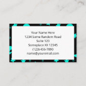 Turquoise buitenaards patroon met sterren en manen visitekaartje (Achterkant)