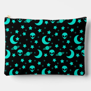 Turquoise Buitenalienerspatroon met Sterren en Man Etui