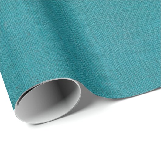 Turquoise Burlap Texture Cadeaupapier (Rol Hoek)