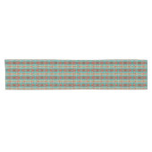 Turquoise Burnt Oranje Bruin Mosaic Pattern Korte Tafelloper (Horizontaal)