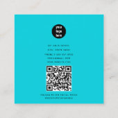 Turquoise Business Logo Foto Make-up Artiest Lip Vierkante Visitekaartje (Achterkant)