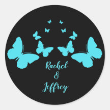 Turquoise Butterflies Design Sticker