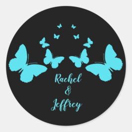 Turquoise Butterflies Design Sticker