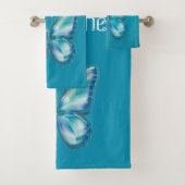 Turquoise butterfly bad handdoek (Insitu)