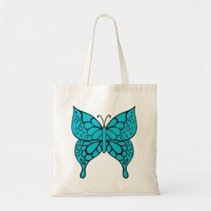 Turquoise Butterfly Canvas tas