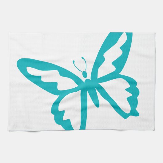 Turquoise Butterfly, caterstone, patroon, insect Theedoek (Horizontaal)