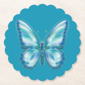 Turquoise Butterfly Kartonnen Onderzetters (Voorkant)