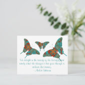 Turquoise Butterfly met Gezegde Briefkaart (Staand voorkant)