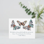 Turquoise Butterfly met Gezegde Briefkaart (Staand voorkant)