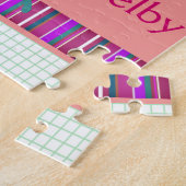 Turquoise Butterfly met naam Legpuzzel (Zijkant)