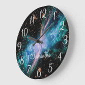 Turquoise Butterfly Nebula Celestial Foto Grote Klok (Hoek)