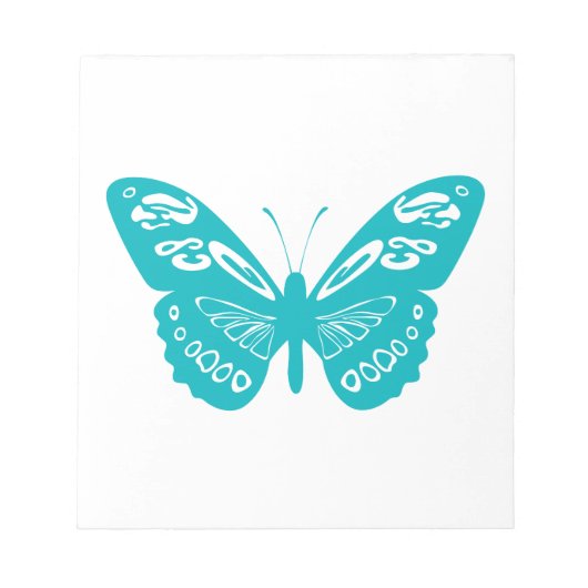 Turquoise Butterfly Notitieblok (Voorkant)