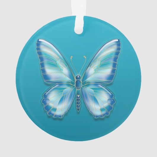 Turquoise butterfly ornament (achterkant)