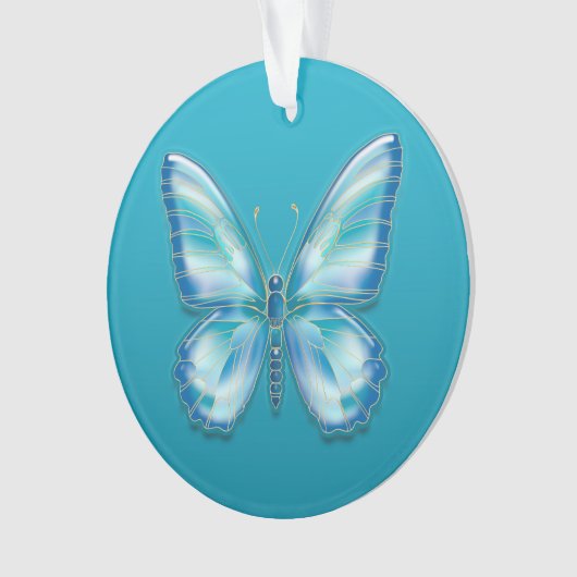 Turquoise butterfly ornament (voorkant)