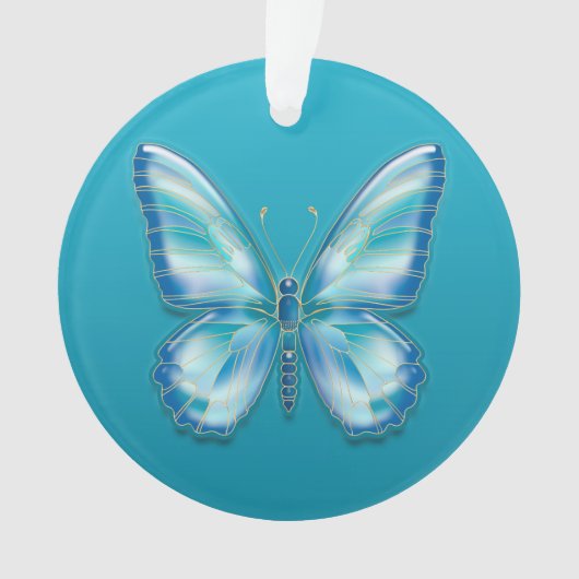 Turquoise butterfly ornament (voorkant)