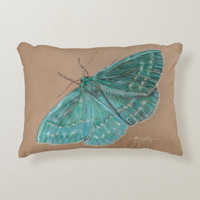 Turquoise Butterfly Pillow Accent Kussen (Voorkant)